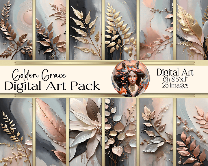 Golden Grace Digital Art Pack product image (1)
