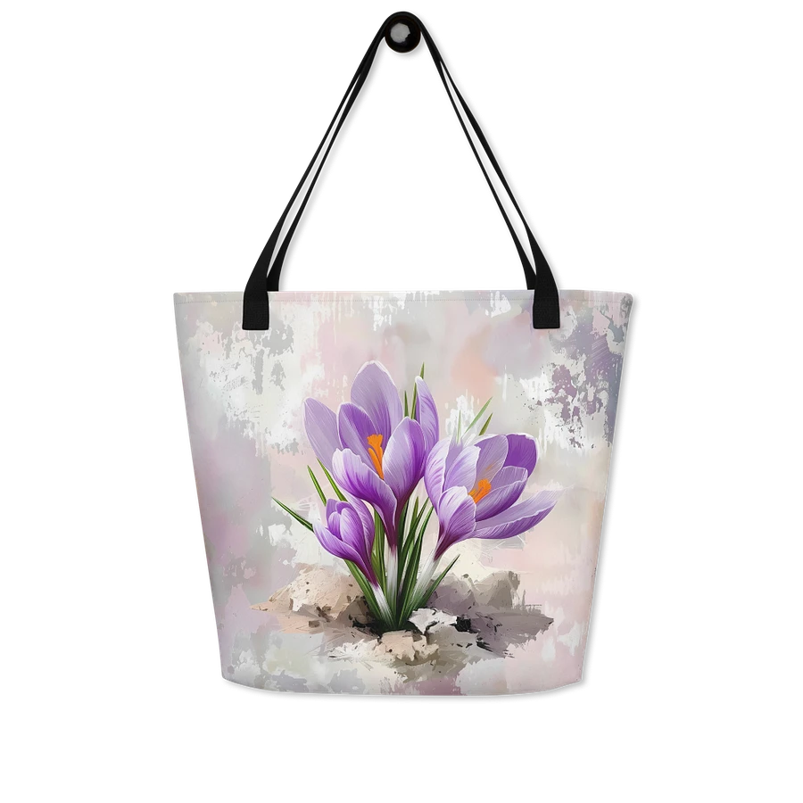 Tote Bag: Vintage Purple Crocus Flowers Floral Design product image (7)