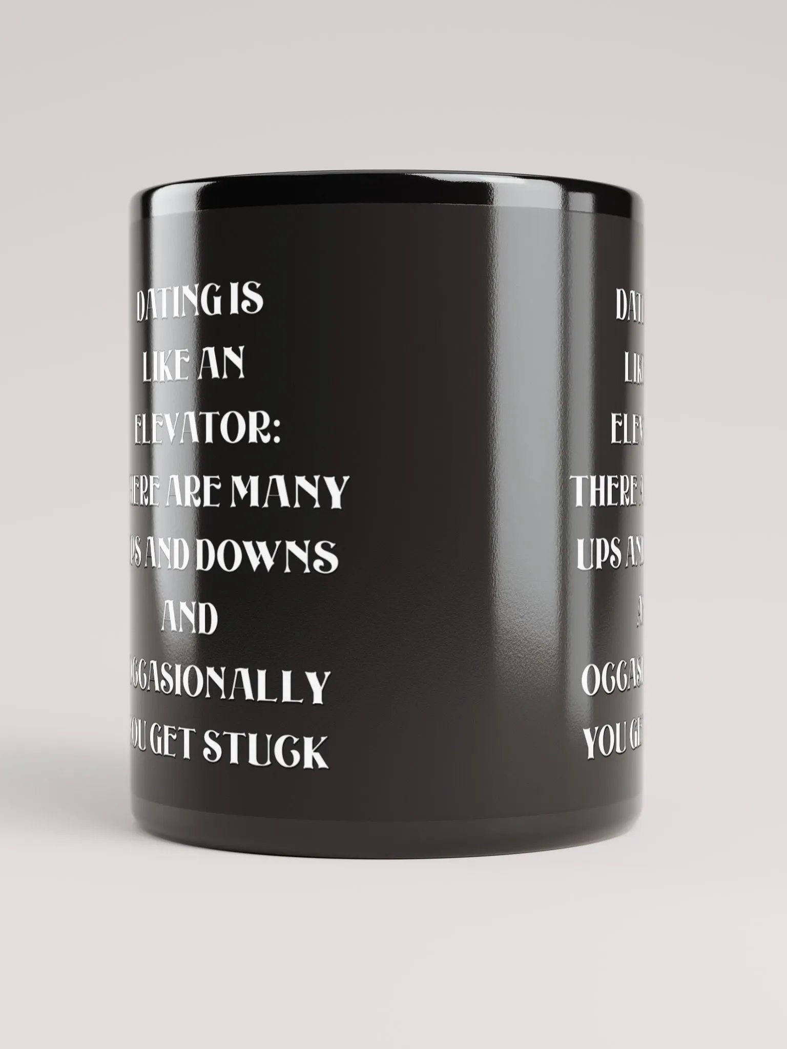 Dating Is Like An Elevator Funny Black Mug product image (4)