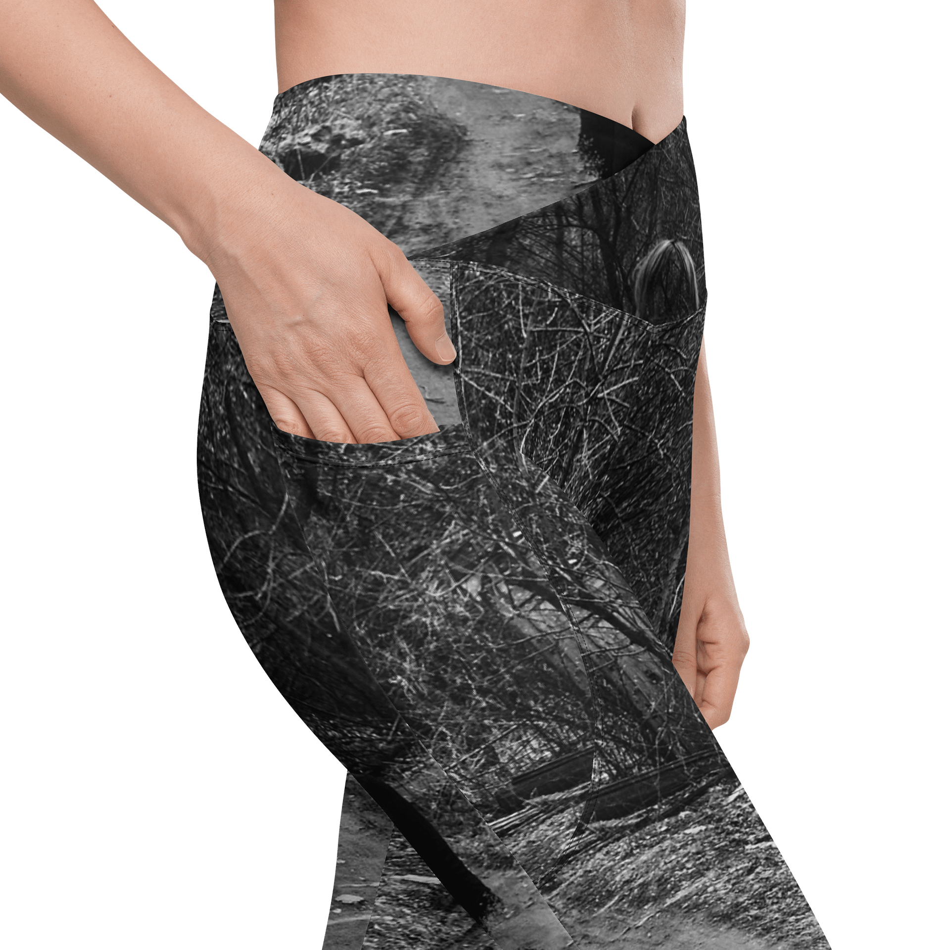 'Music For Horror Films' Sun-Protect Crossover Leggings with Pockets product image (10)