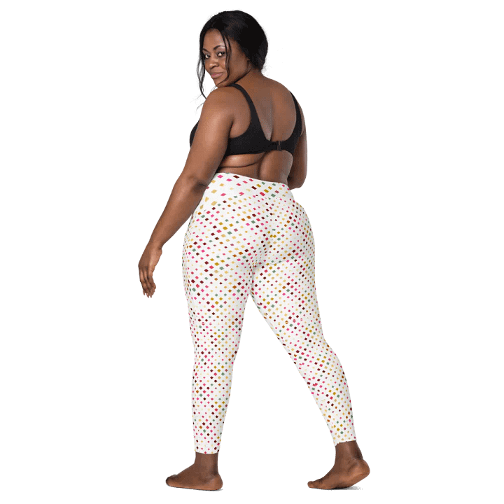 Colorful Square Pattern Design Leggings with Pocket - v6 product image (2)