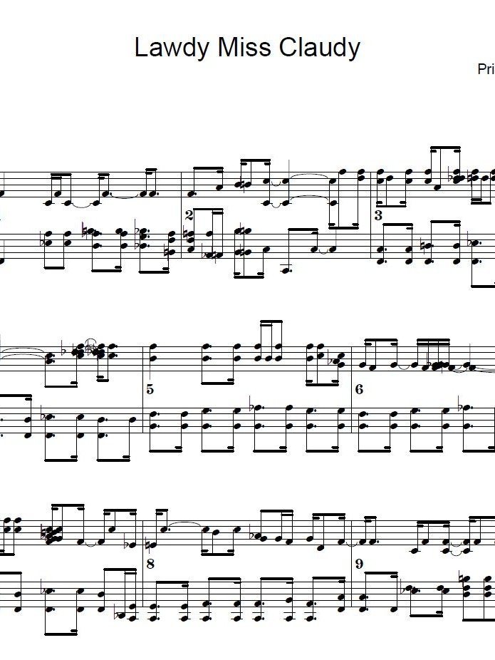 Lawdy Miss Clawdy - Piano sheet music product image (1)