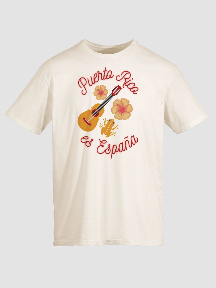 Camiseta manga corta - Puerto Rico es España (flor, guitarra, coquí) product image (1)