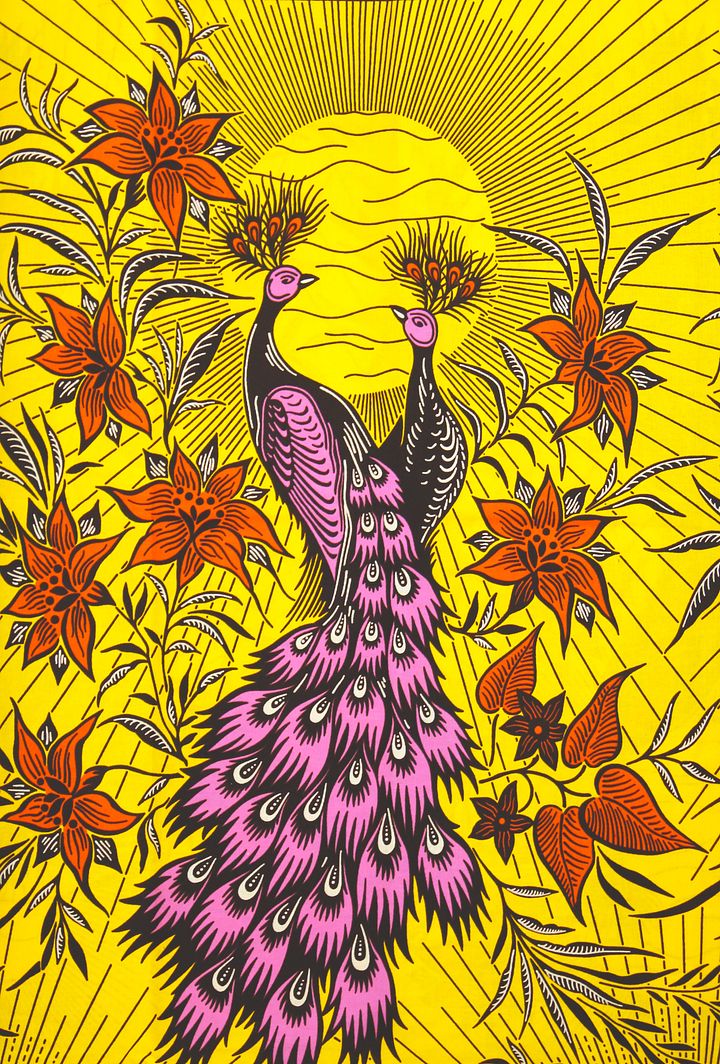 Scampolo Tessuto Wax Print - Design Pavoni - 60 cm x 114 cm - cod.593/A product image (1)