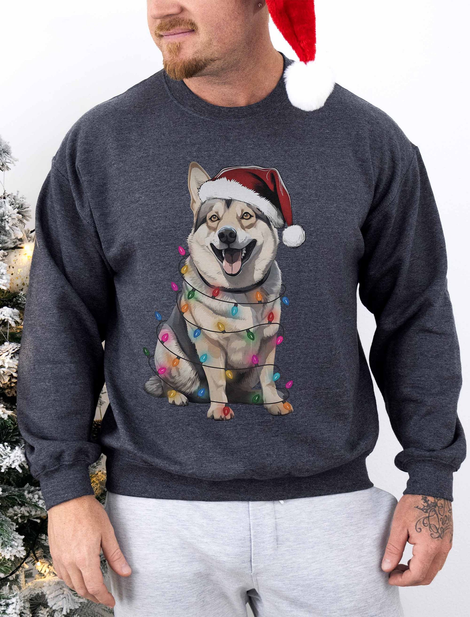 Funny Swedish Vallhund Christmas Sweatshirt for Wolf Corgi Paw-rents product image (1)