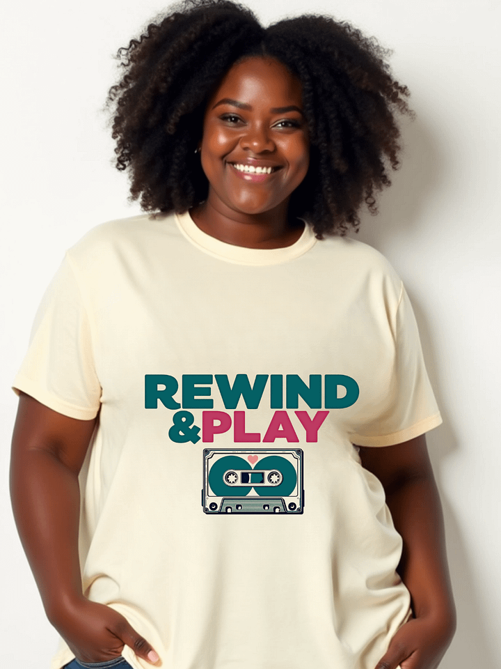 REWIND & PLAY Oversized Faded T-Shirt product image (1)