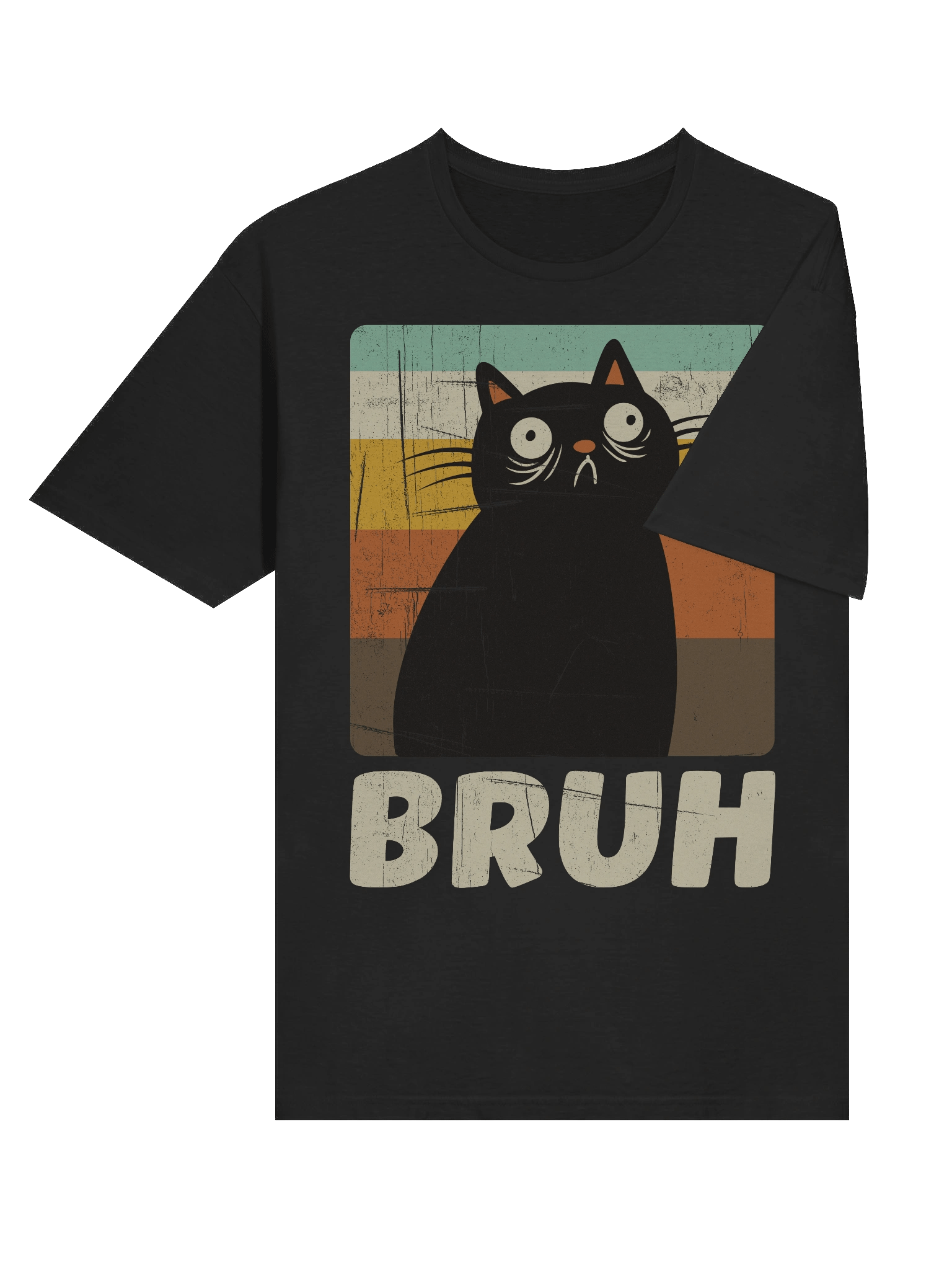 BRUH Black Retro Cat T-Shirt product image (32)