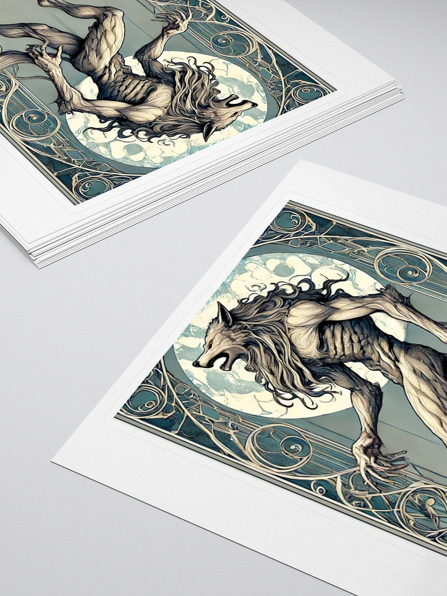 Art Nouveau Werewolf Vinyl Sticker – Full Moon Elegance 🌕🐺 product image (11)