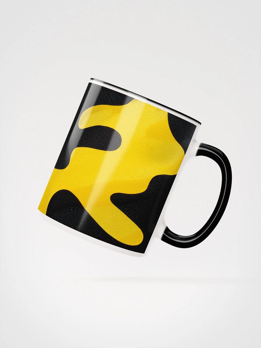 Ceramic Mug with Color inside black and yellow camo product image (4)