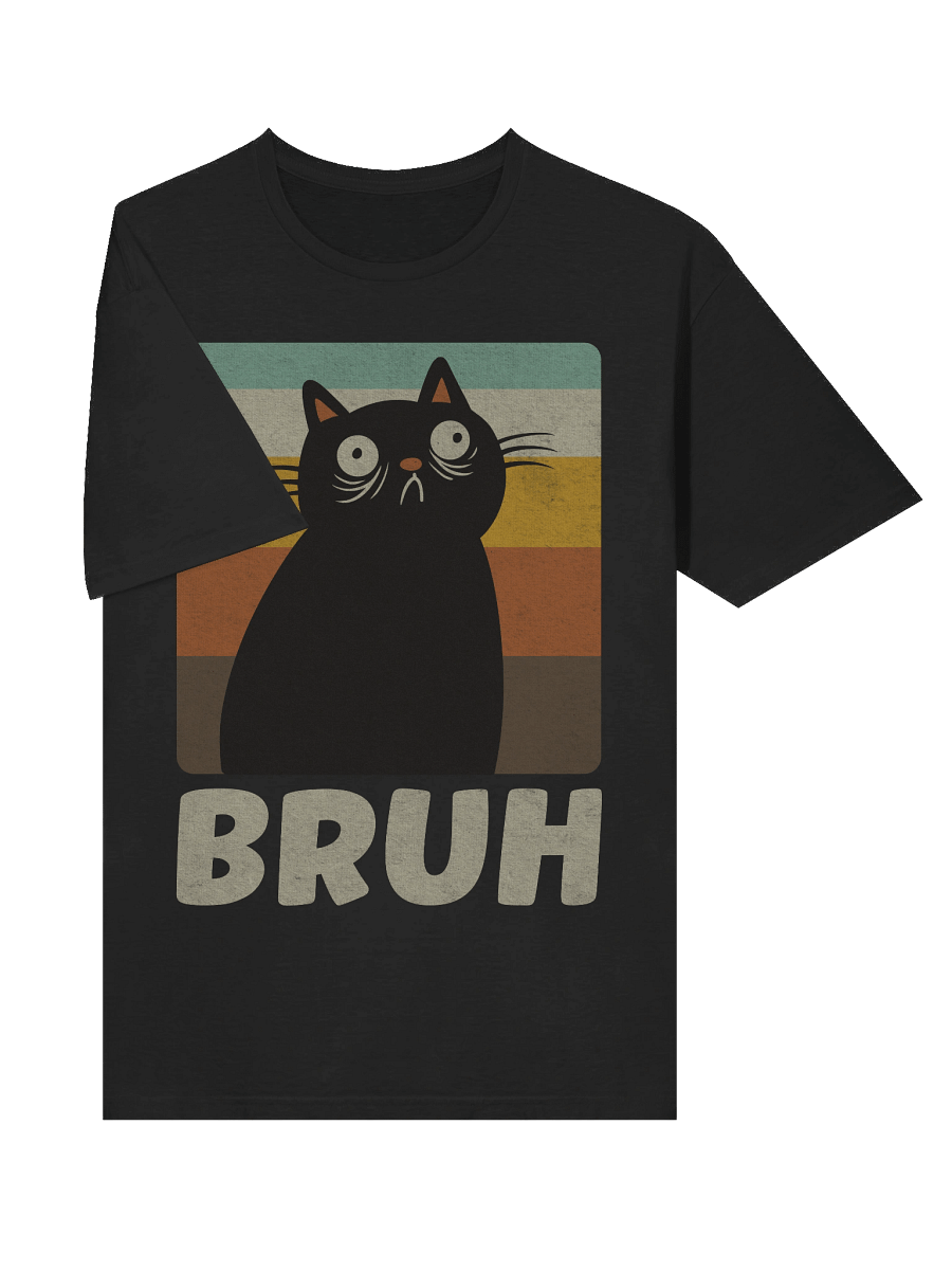 Black Cat BRUH Retro T-Shirt product image (28)