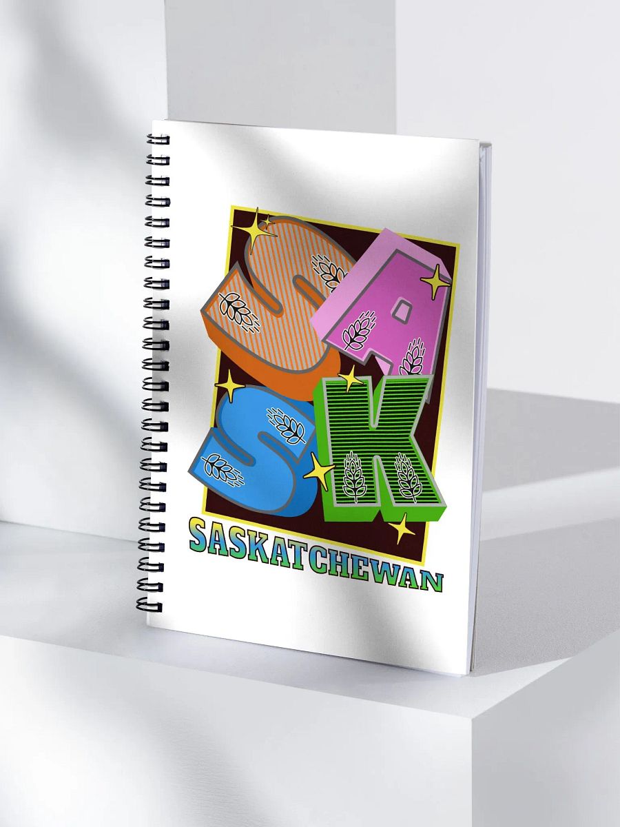 Sask Saskatchewan Block Letter Stylized Spiral Notebook product image (3)