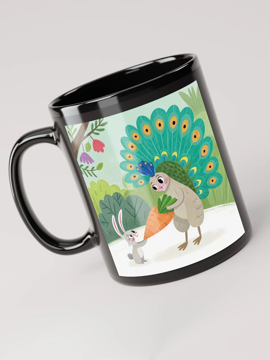 Playful Peacock and Rabbit Mug product image (5)