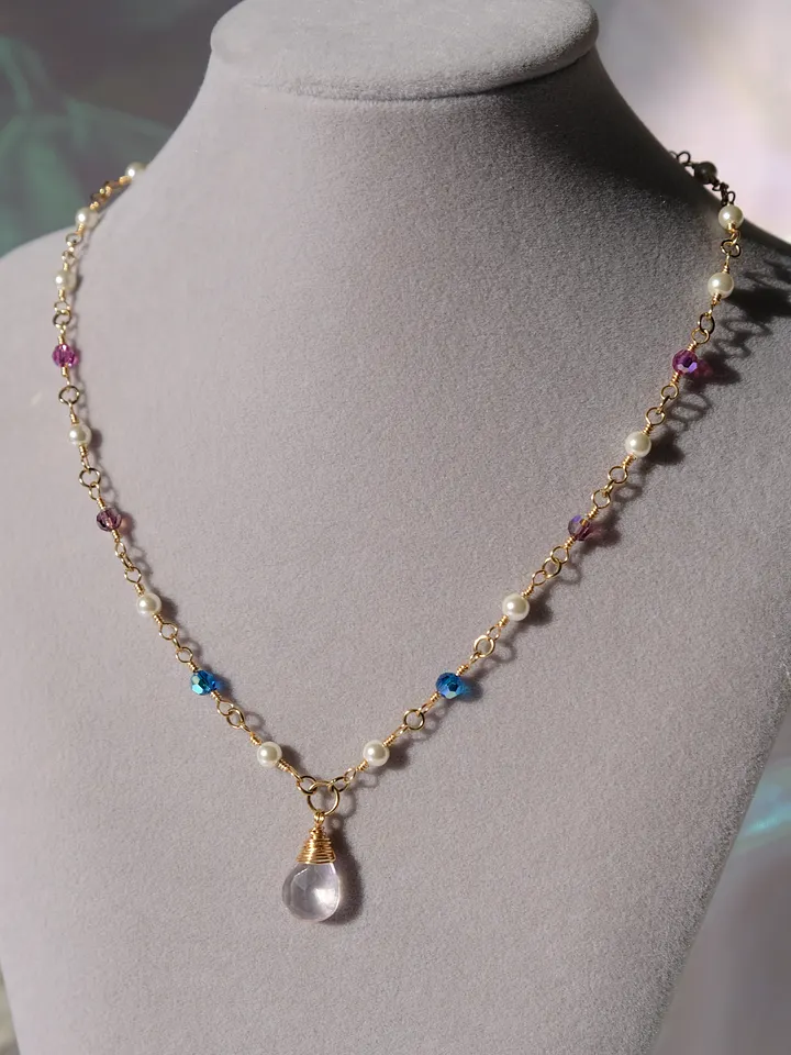 Bi pride - Rose quartz pendant necklace product image (1)