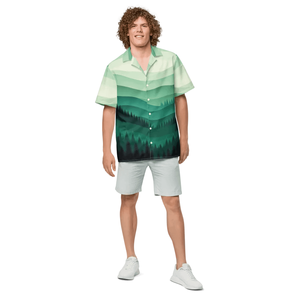 Men's Full-Print Green Hawaiian Shirt product image (7)