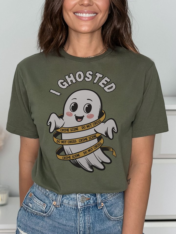 Cute Kawaii Ghost Halloween T-Shirt for True Crime Lovers product image (1)