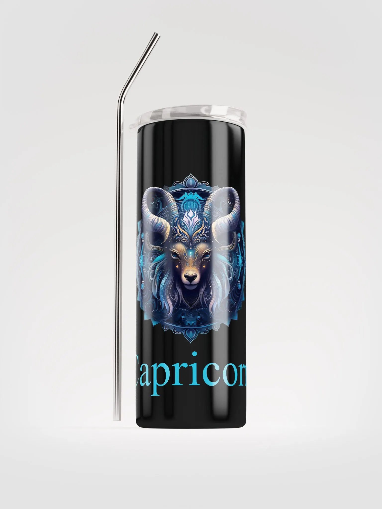 Blue Capricorn Zodiac Stainless Steel Tumbler: Embrace Celestial Hydration product image (1)