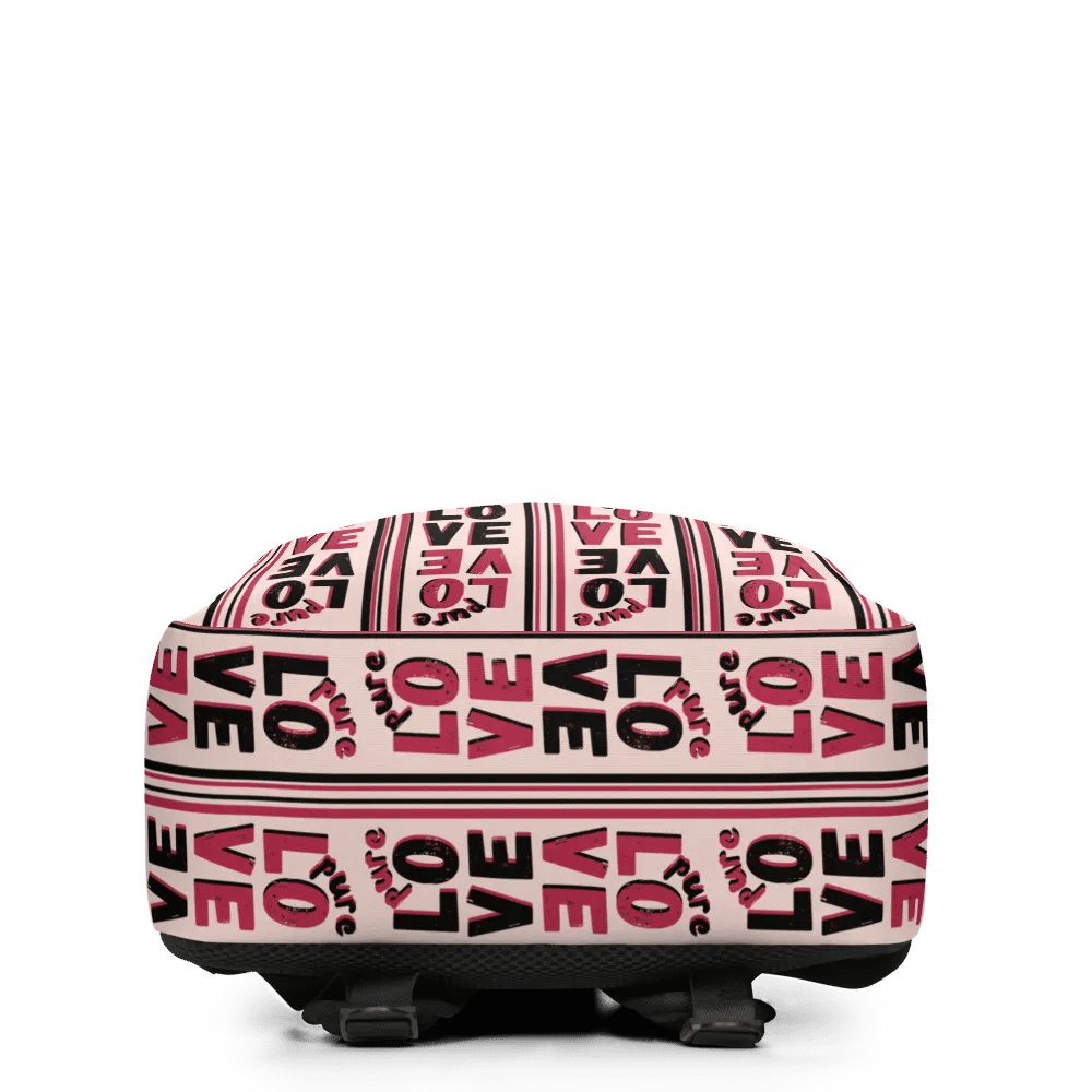 Pure LOVE dual Color Stripes on peach Background - Minimalist Backpack product image (5)