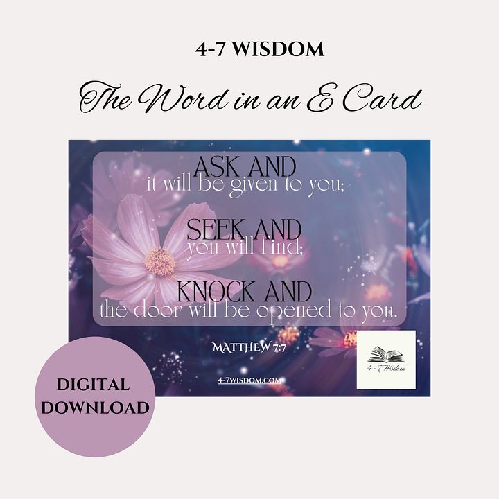 Ask- Seek- Knock E Card product image (1)