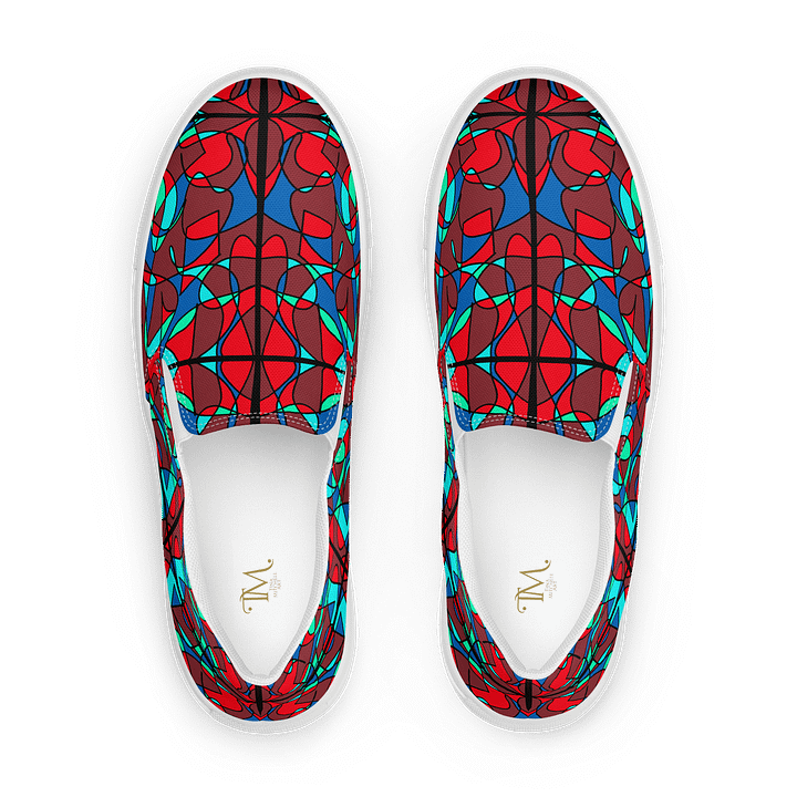 Red Stained Glass – Women's Slip-On Canvas Shoes product image (1)
