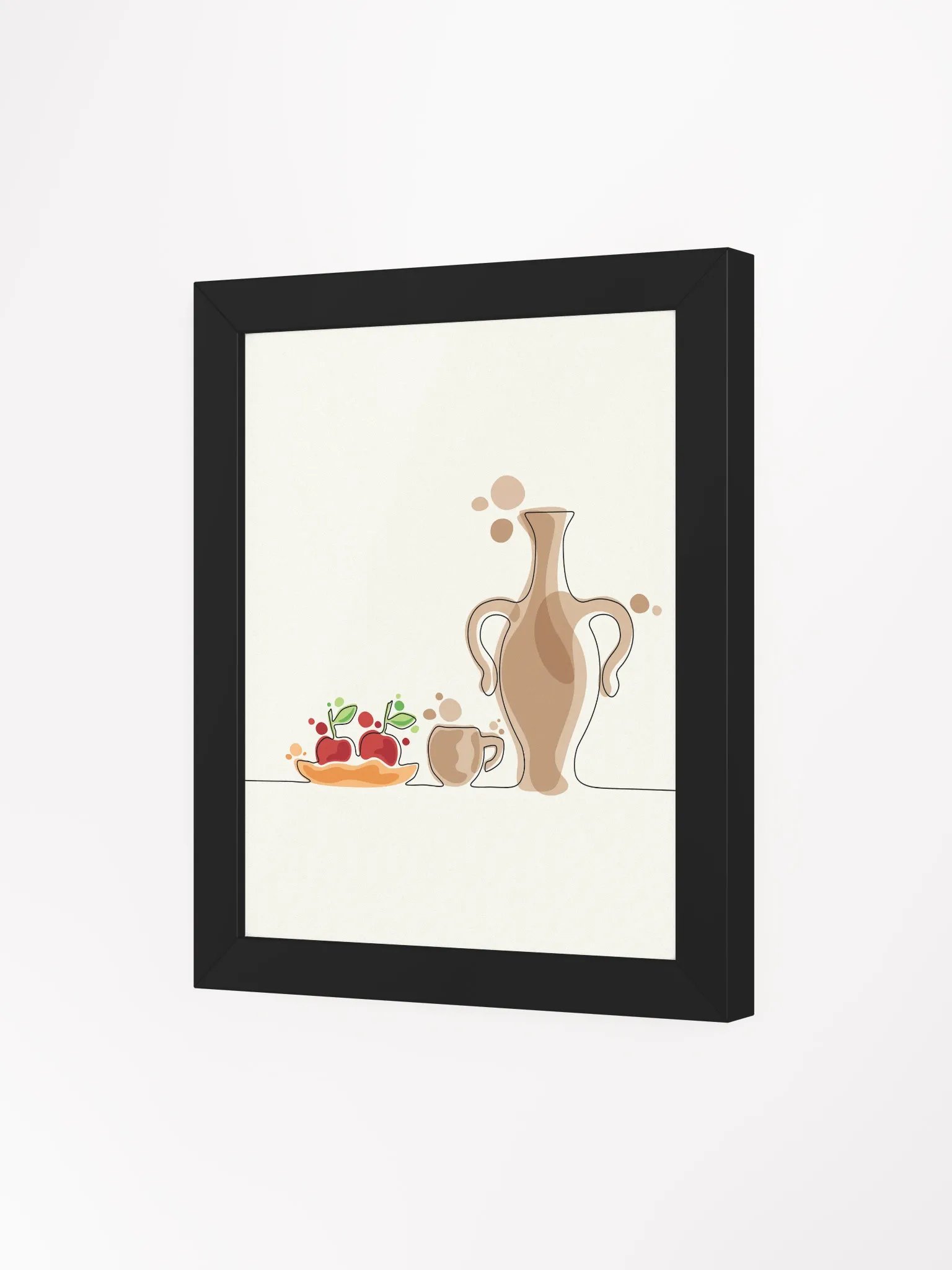 minimalist pottery jar and cup (Framed Poster) product image (25)