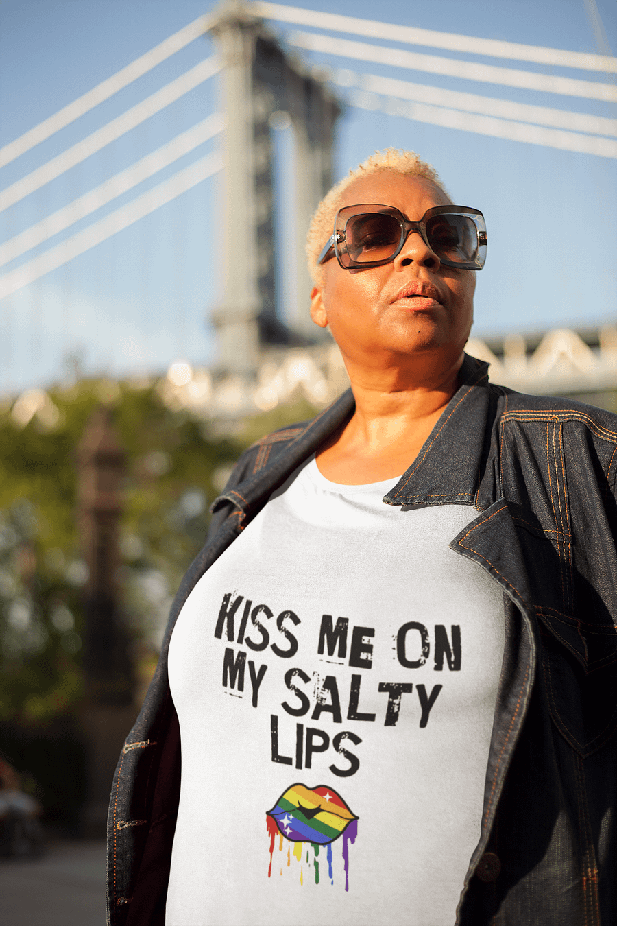 LGBTQ+ Hoodie Kiss Me On My Salty Lips Rainbow (White) product image (13)