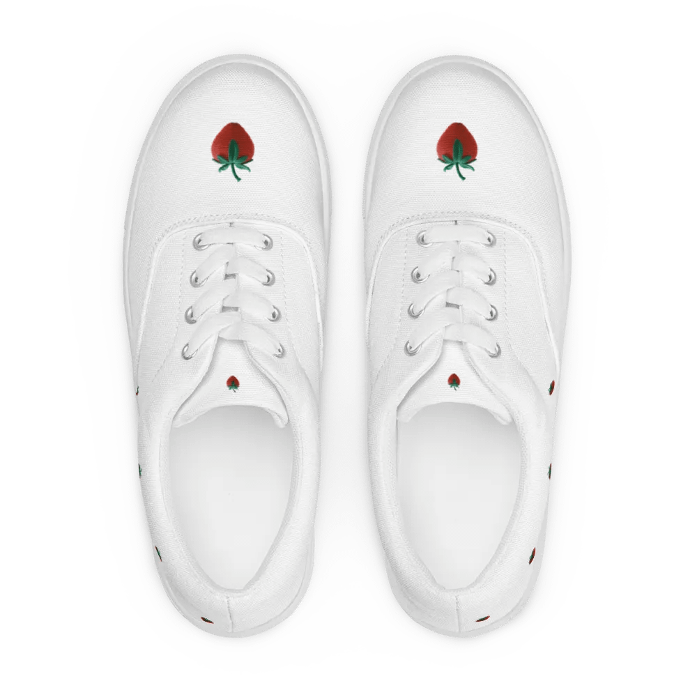 CozyAvocado Women's Lace-Up Canvas Shoes Strawberry #2 product image (2)