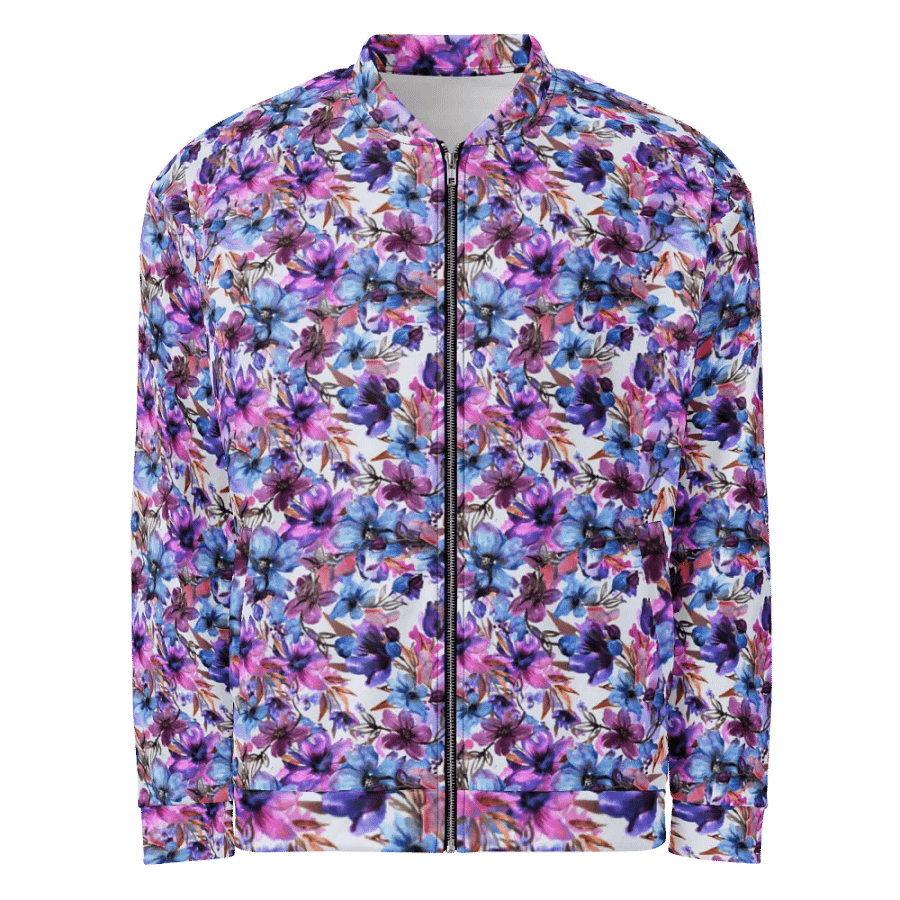 Purple Flowers Bomber Jacket product image (1)
