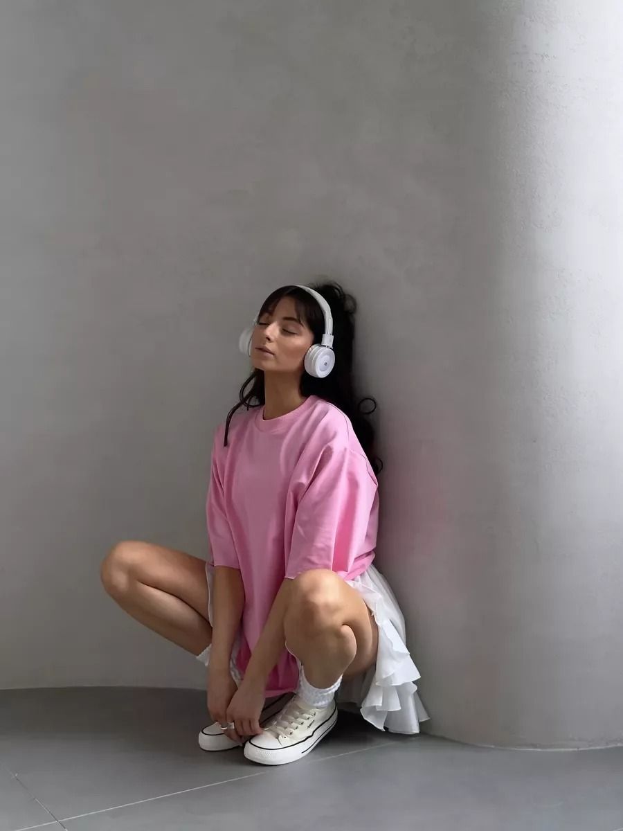 Casual Oversized Pink Loose Tshirt product image (6)
