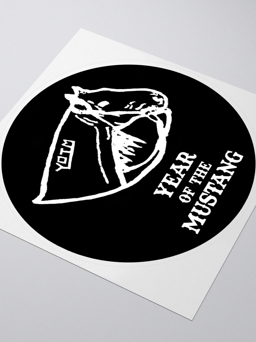 Year of the Mustang Logo Sticker (White on Black) product image (3)