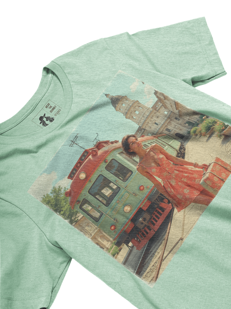 Vintage Tram Travel T-Shirt – Floral Wanderlust Style product image (23)