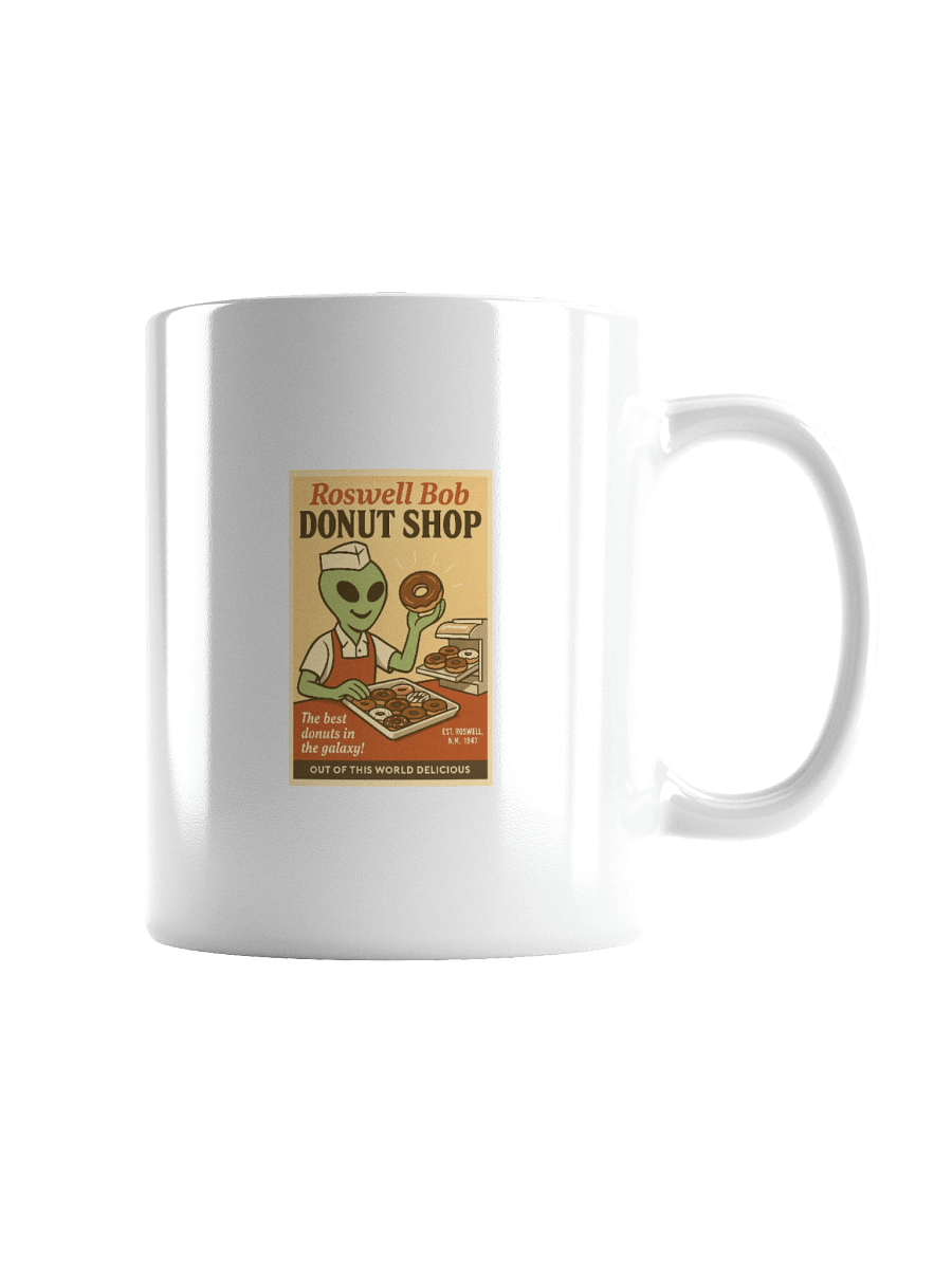 Donut Shop Roswell Aliens 1950's Retro Poster Ceramic Mug product image (3)