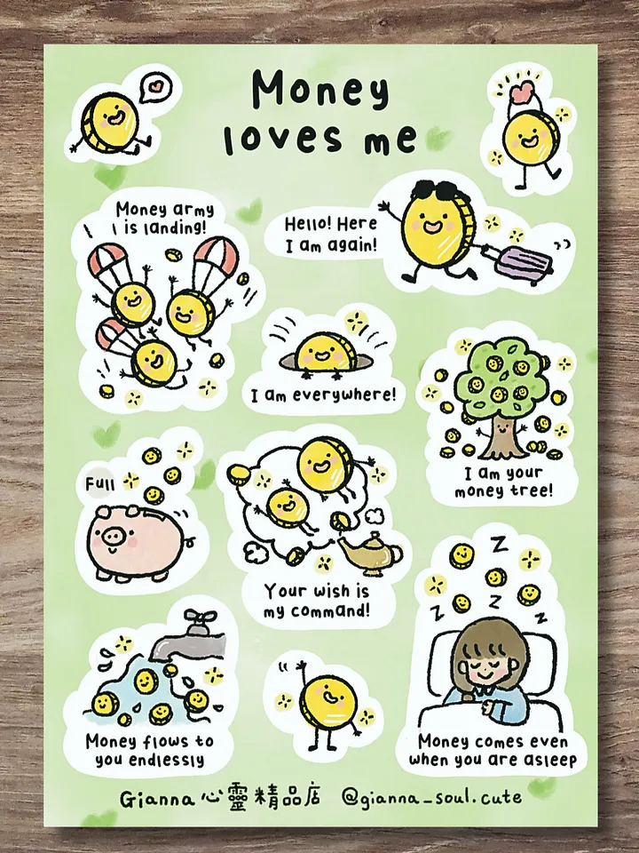 Money loves me | Positivity Sticker Sheet product image (1)