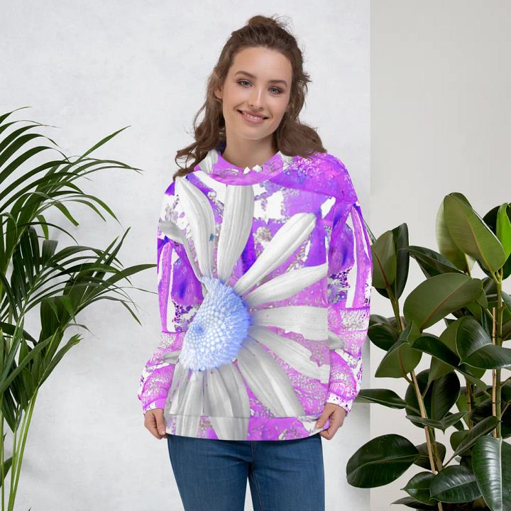 Cool Vivid Abstract Daisy Flower Unisex Pull Over Hoodie product image (1)