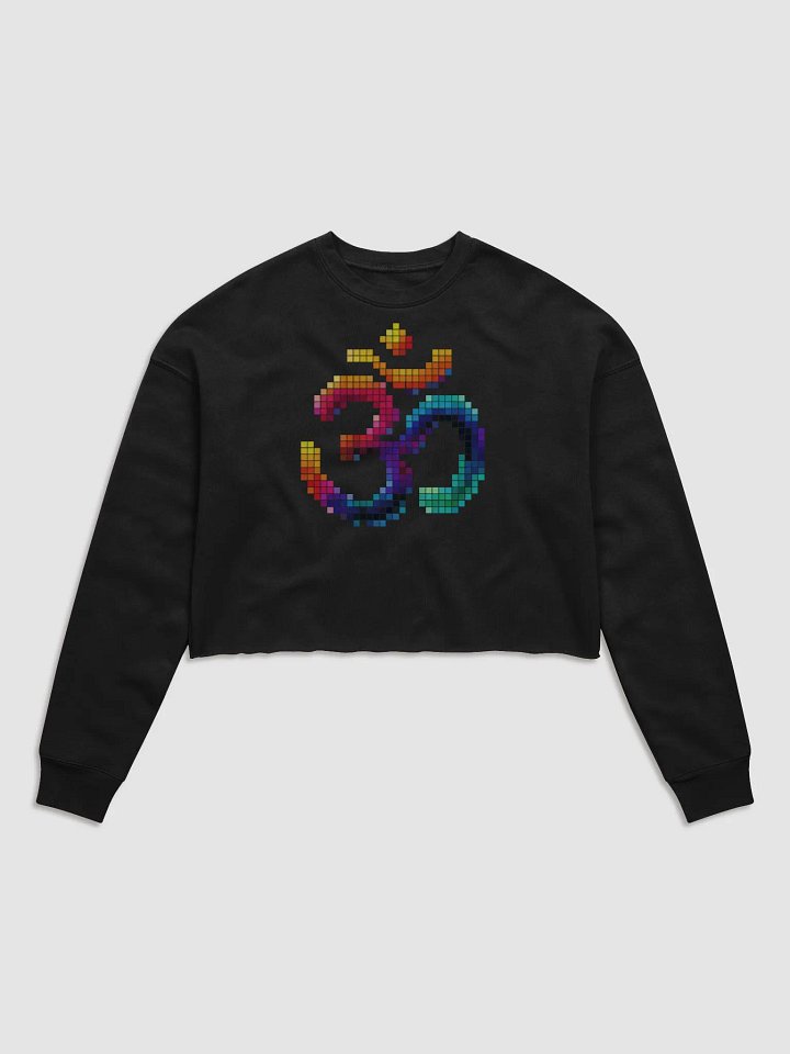 Pixelated Om Symbol Fleece Crop Sweatshirt product image (1)