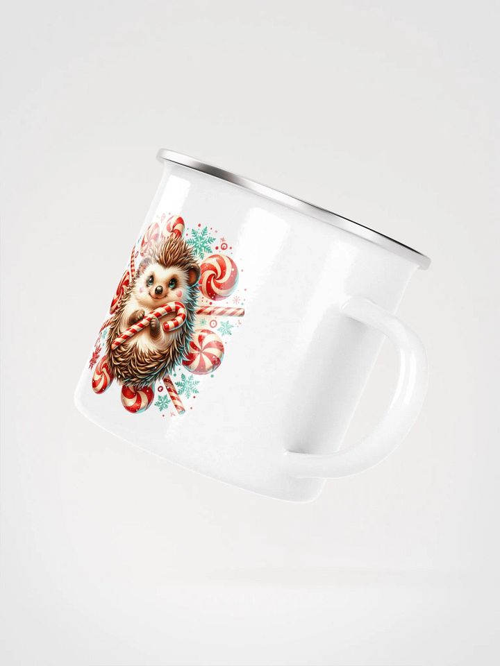 Enamel Mug - Cute Festive Hedgehog product image (2)