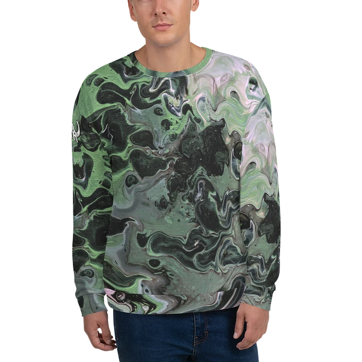 Metallic Green Fluid Acrylic Sweatshirt product image (1)