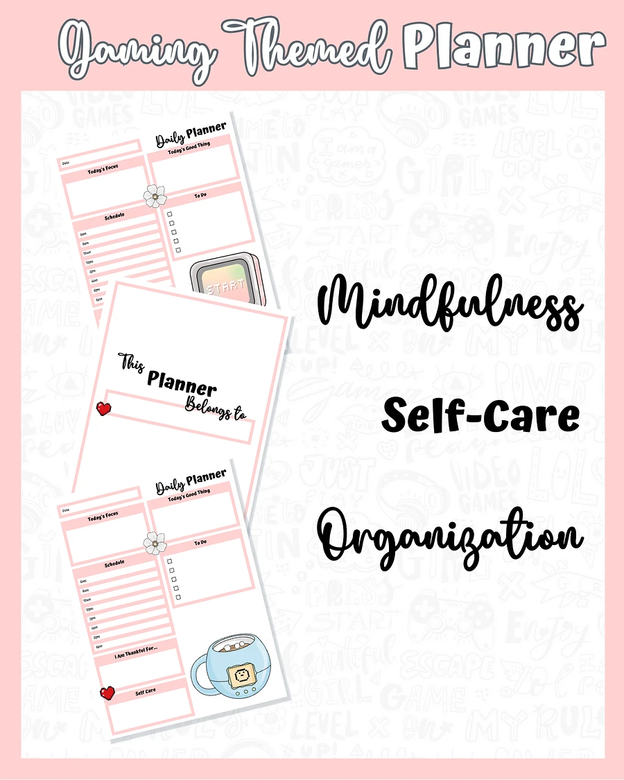 Pink Printable Planner - Gamer Themed product image (4)