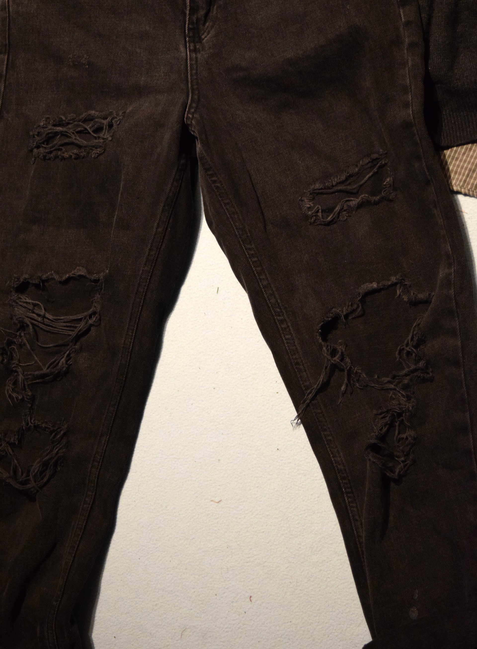 Black ripped jeans and shirt-vest combo product image (4)