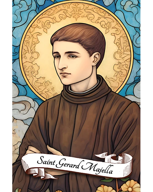 Saint Gerard Majella Patron Saint of Expectant Mothers, Mothers, Childbirth, Pregnant Women, Children, Unborn children, the Falsely Accused, Religious Lay Brothers, Matte Poster product image (1)