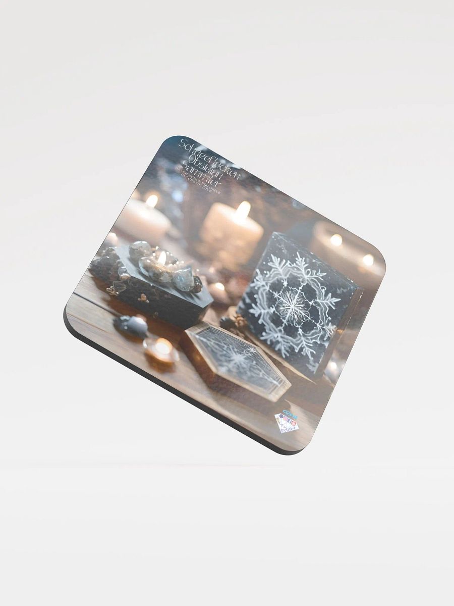 Untersetzer aus glänzendem Kork, Jahres Abo. Schneeflocken Obsidian Sammler product image (1)