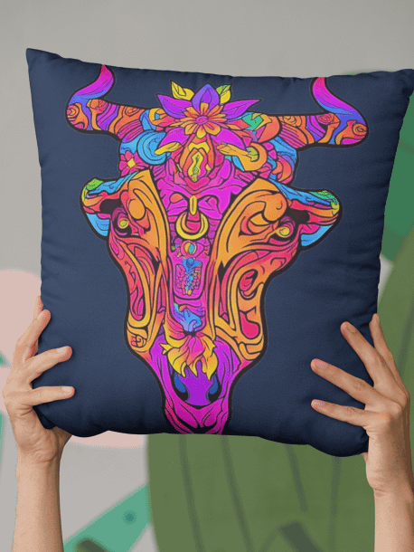 Neon Bull Skull - Pillow product image (2)