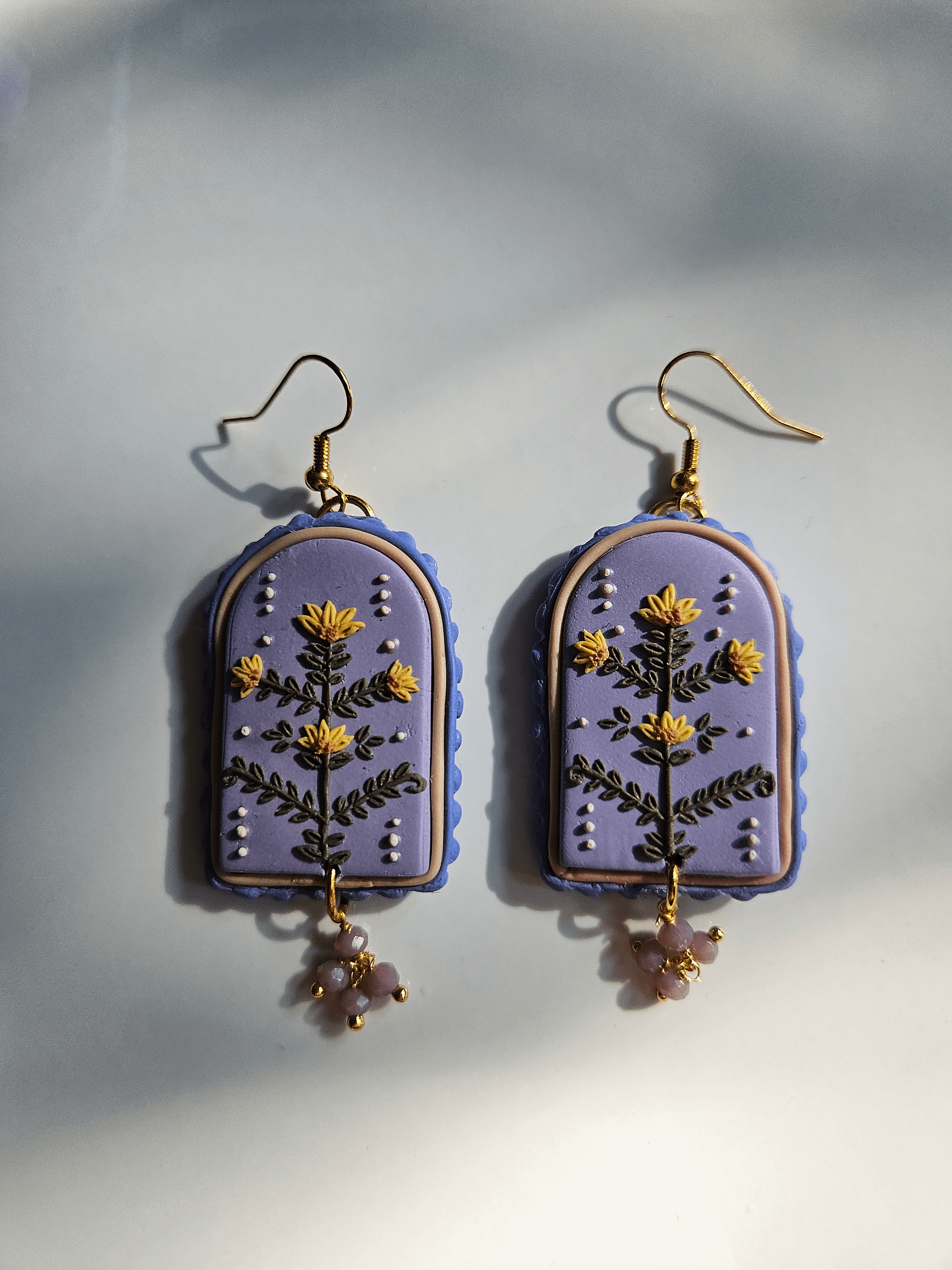 Mughal Floral Earrings (Lavender) product image (1)