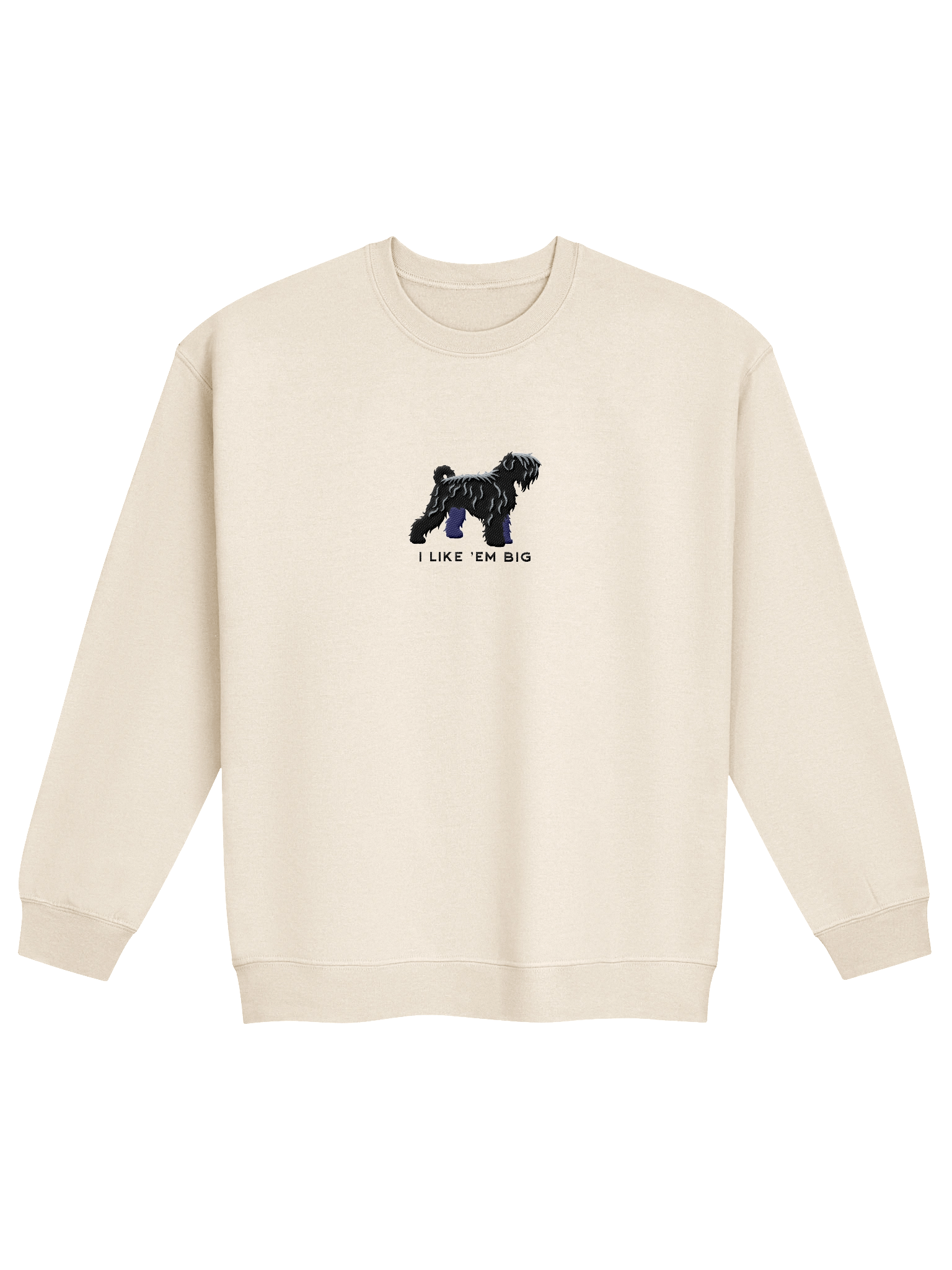 I Like 'Em Big Sweatshirt (Embroidered) of a Black Russian Terrier product image (21)