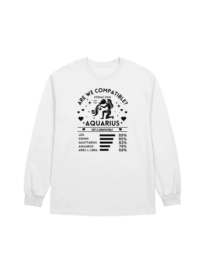 Aquarius Zodiac Sign Romantic Compatibility - Gildan Ultra Cotton Unisex Long Sleeve T-Shirt - Light Colors product image (2)