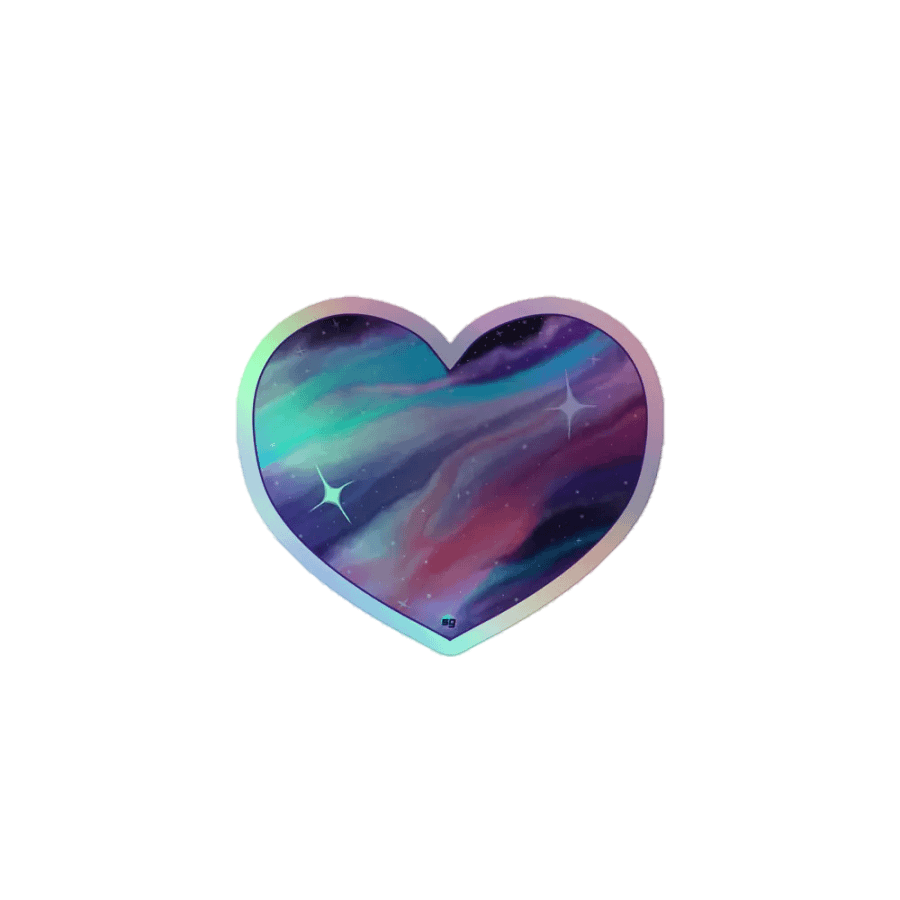 SilverGemini - Holo Galaxy Heart Sticker product image (1)