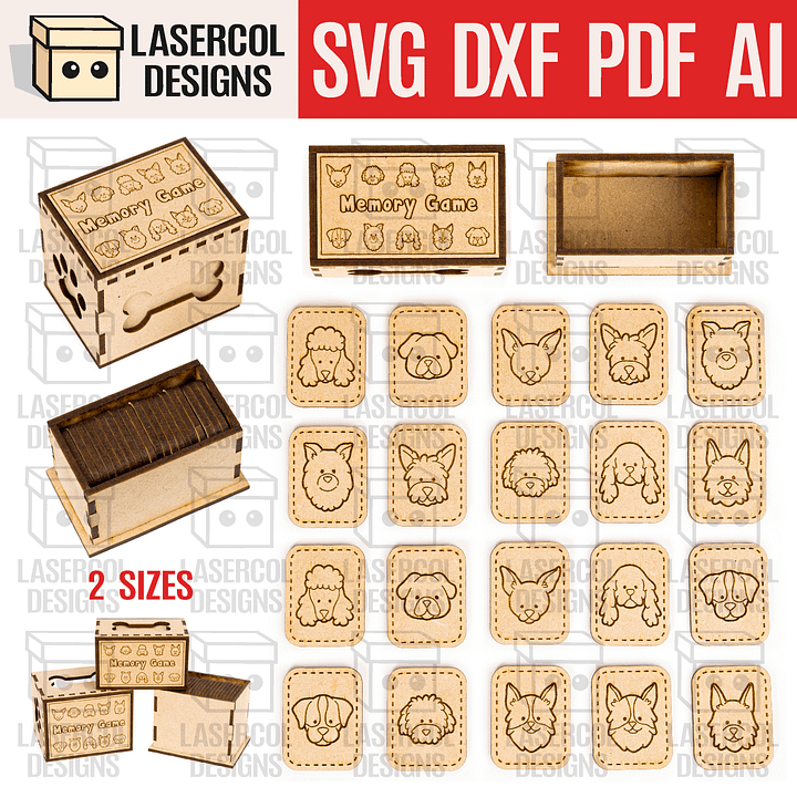Memory Game (Dogs) Version - Laser Cut Files product image (1)