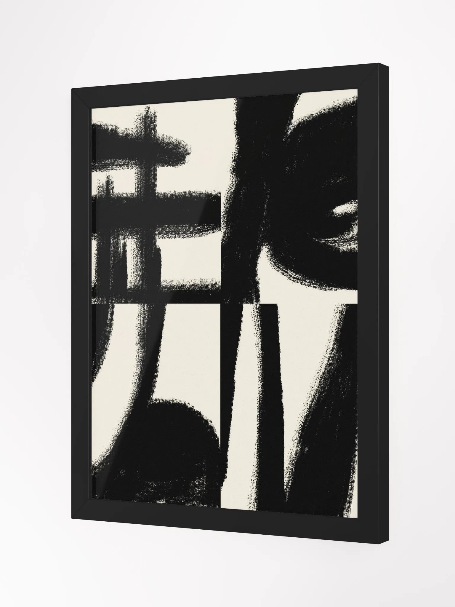 Expressionist Brush Strokes Framed Poster | Dynamic Abstract Art with Modern Elegance product image (2)
