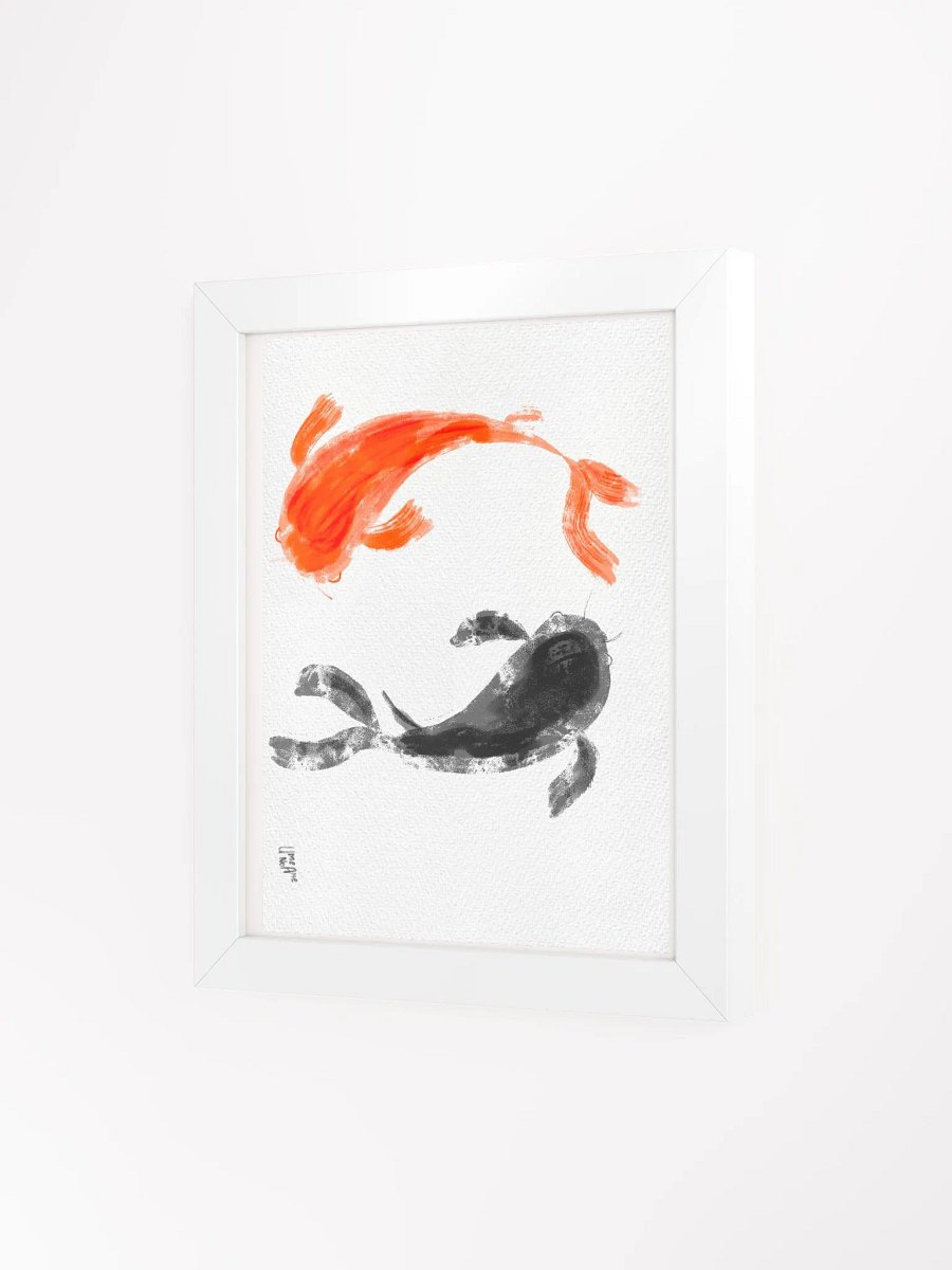 Swimming Koi - Digital Ink Watercolor Framed Print product image (3)