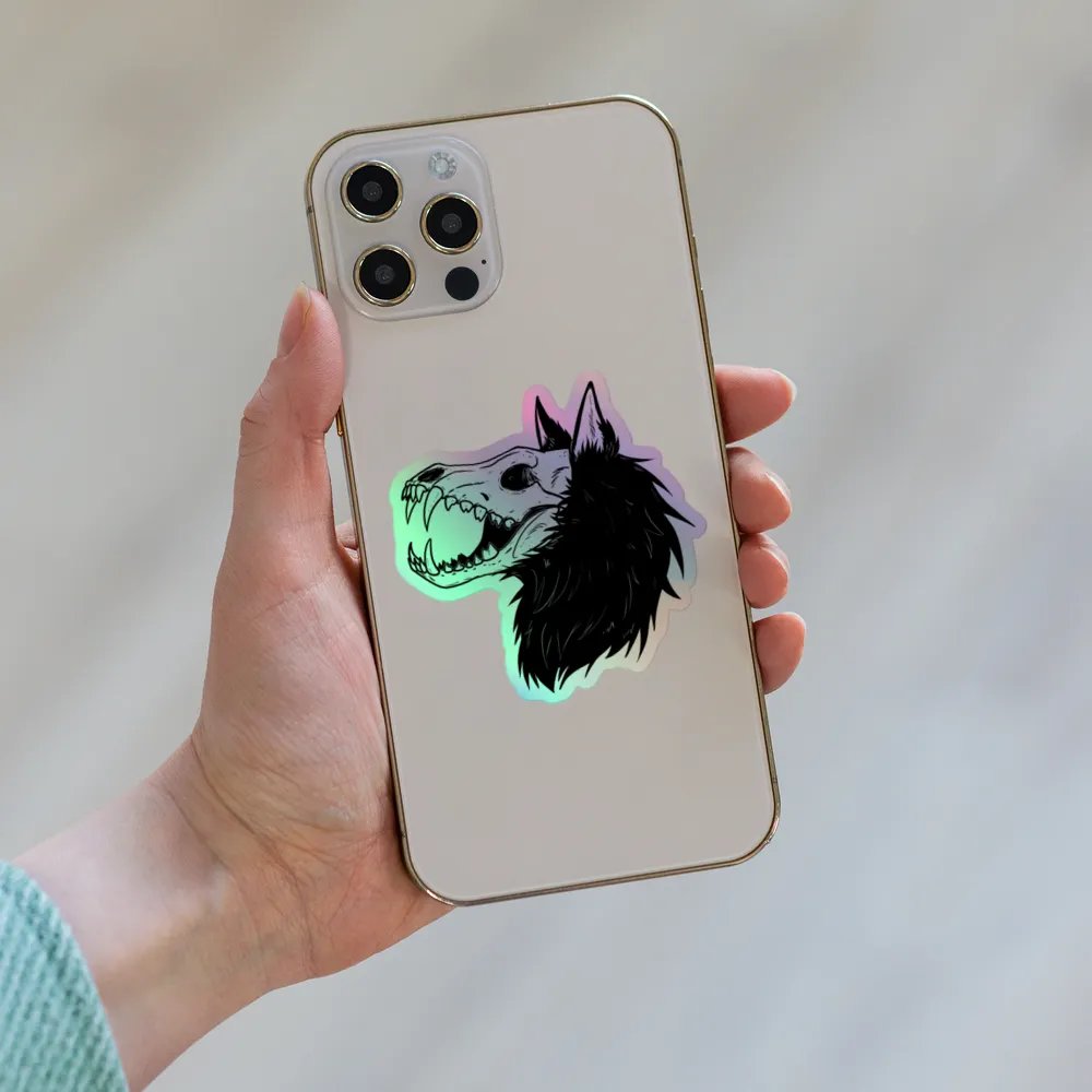 WOLF SKULL Holo Sticker product image (6)