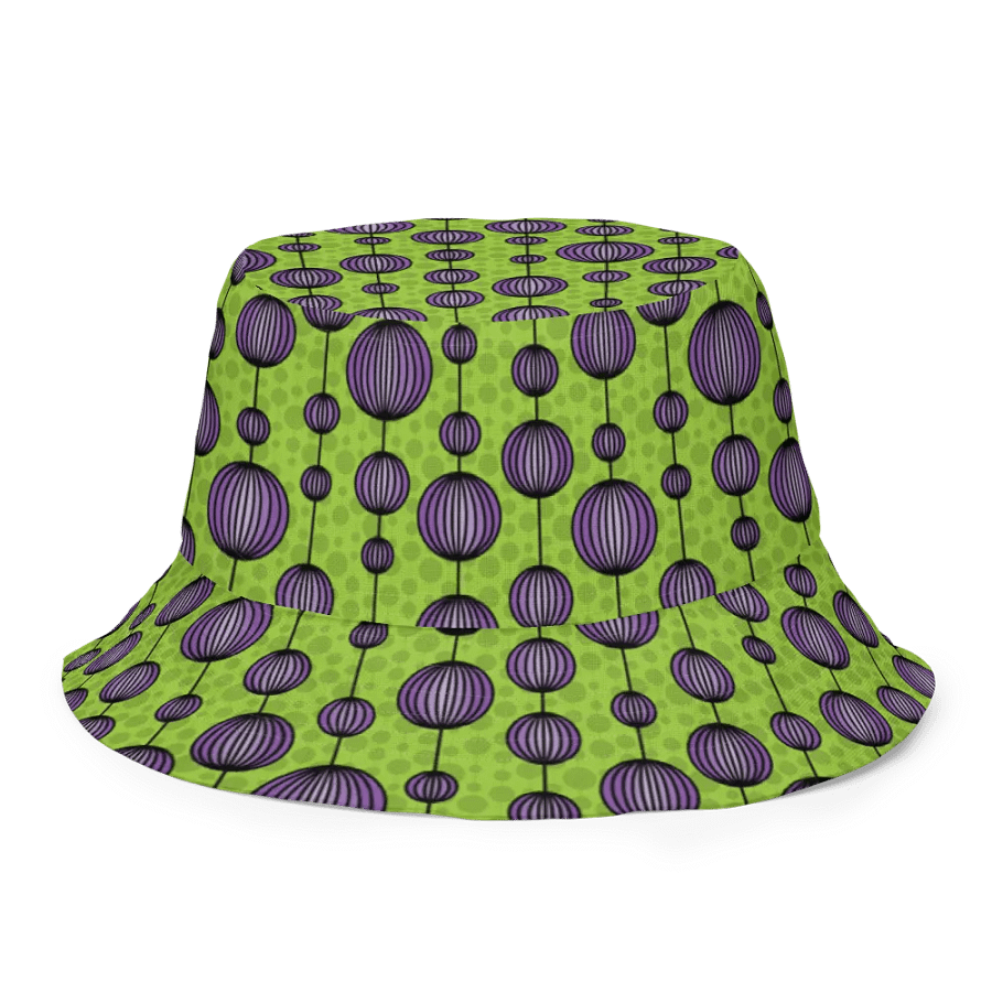 Weirdly Zen Reversible Bucket Hat - Purple and Green Abstract product image (1)